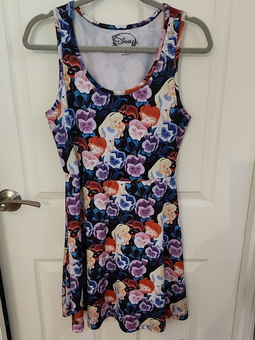 Disney Alice In Wonderland Black Tank Dress with Flowers